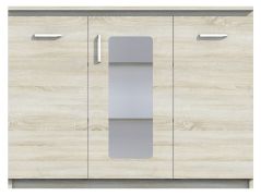 Vitrine Pamulang 03, Farbe: Sonoma Eiche - Abmessungen: 91 x 122 x 40 cm (H x B x T)