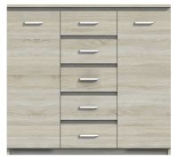 Kommode Pamulang 04, Farbe: Sonoma Eiche - Abmessungen: 112 x 122 x 40 cm (H x B x T)