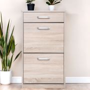 Schuhschrank Pamanukan 03, Farbe: Sonoma Eiche - Abmessungen: 98 x 56 x 26 cm (H x B x T)