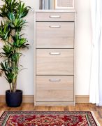 Schuhschrank Pamanukan 05, Farbe: Sonoma Eiche - Abmessungen: 136 x 60 x 30 cm (H x B x T)