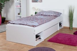 Jugendbett Alard 09, Farbe: Weiß - Liegefläche: 90 x 195 cm (B x L)