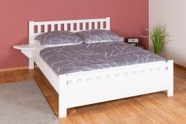 Doppelbett in Weiß Buche Vollholz 108, inkl. Lattenrost, Liegefläche 160 x 200 cm, modernes Gästebett, hohe Qualität, gute Verarbeitung, rascher Aufbau