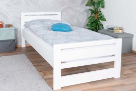 Modernes Einzelbett, Gästebett in Weiß Buche Vollholz 115, inkl. Lattenrost, Matratzenmaße 90 x 200 cm, langlebig, rasch und einfach montiert