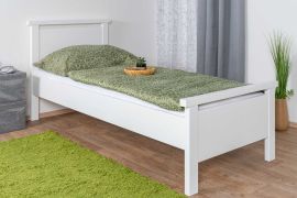 Weißes Einzelbett, bequemes Gästebett Kiefer Massivholz 70, inkl. Lattenrost, Matratzenmaße 80 x 200 cm, gut kombinierbar, ansprechendes Design