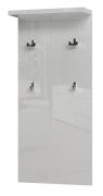 Garderobe Garim 55, Farbe: Weiß Hochglanz - Abmessungen: 100 x 46 x 17 cm (H x B x T)
