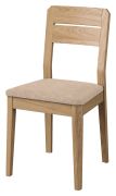 Bequemer Stuhl aus Eiche Massivholz Gorica 26, in Eiche Gold, mit Polsterung in Beige, 89 x 46 x 45 cm, sehr stabil, langlebig