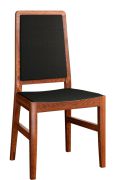 Stuhl "Postira" 50, Farbe: Walnuss / Schwarz - Abmessungen: 95 x 55 x 46 cm (H x B x T)