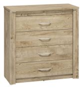 Kommode Brovst 09, Farbe: Eiche - Abmessungen: 94 x 92 x 40 cm (H x B x T), mit 4 Schubladen