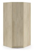 Eckkleiderschrank | 2 Türen | 2 Kleiderstangen | 6 Fächer | Farbe: Eiche Cremona | 95 x 95 x 210 cm | ABS-Kanten | Edegem 04