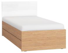 Einzelbett Arbolita 26, Farbe: Eiche / Weiß - Liegefläche: 90 x 200 cm (B x L)