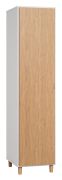 Drehtürenschrank / Kleiderschrank Arbolita 38, Farbe: Weiß / Eiche - Abmessungen: 195 x 47 x 57 cm (H x B x T)