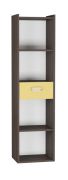 Jugendzimmer - Bücherregal Gregor 03, Farbe: Eiche Dunkelbraun / Gelb - 173 x 45 x 34 cm (H x B x T)