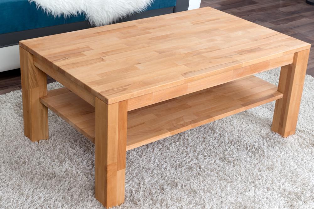 Couchtisch Buche Massivholz Farbe: Natur 45x105x65 cm