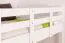 Stockbett für Erwachsene "Easy Premium Line" K21/h inkl. Liegeplatz und 2 Abdeckblenden, Kopf- und Fußteil gerundet, Buche Vollholz massiv Weiß - Liegefläche: 90 x 200 cm, teilbar