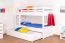 Etagenbett / Stockbett "Easy Premium Line" K17/h inkl. Liegeplatz und 2 Abdeckblenden, Liegefläche: 90 x 200 cm (B x L) Buche Vollholz massiv weiß lackiert, teilbar