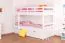 Etagenbett / Stockbett "Easy Premium Line" K17/h inkl. Liegeplatz und 2 Abdeckblenden, Liegefläche: 90 x 200 cm (B x L) Buche Vollholz massiv weiß lackiert, teilbar