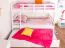 Etagenbett / Stockbett "Easy Premium Line" K17/h inkl. Liegeplatz und 2 Abdeckblenden, Liegefläche: 90 x 200 cm (B x L) Buche Vollholz massiv weiß lackiert, teilbar