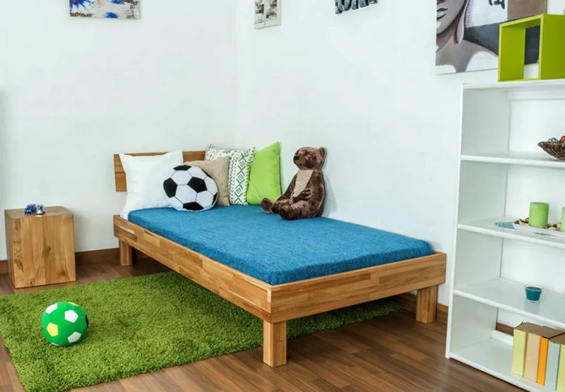 Eiche Holzbett Bettgestell 100 x 200 cm geölt Abbildung