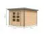 Holz Gartenhaus, nordische Fichte naturbelassen/graualuminium, Trapezblechdach wetterfest Pultdach, stabile Ecken, Zylinderschloss, 2,70 × 2,70 m