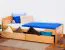 Kinderbett 90 x 200 cm | inkl. Stauraum / 2 Schubladen | Massivholz: Buche | Natur Lackiert | inkl. Lattenrost Abbildung