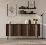 Kommode | Farbe: Eiche Dunin | inkl. LED-Beleuchtung | 183 x 40 x 83 cm | 4 Türen | Soft-Close Funktion | 8 Fächer | schlanke Metallbeine | Sideboard
