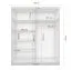 Schiebetürenschrank / Kleiderschrank mit Spiegel | Grau-Weiß / Eiche | Gorski 06 | 218 x 183 x 61 cm | 2 Türen | 6 Fächer | große Kapazität