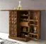 Exklusiver Barschrank aus Sheesham Massivholz, Farbe: Sheesham - Abmessungen: 91 x 64 x 50 cm (H x B x T), mit einzigartigem Kachelmuster