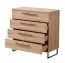 Schlafzimmer Komplett - Set A Crina, 6-teilig, Farbe: Eiche Artisan / Grau, ABS-Kanten, ein Doppelbett, zwei Nachtkommoden, eine Kommode, ein Kleiderschrank und ein Spiegel