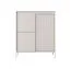 Helles Wohnzimmer - Set A Balta, 4-teilig, Push-to-open Funktion, Farbe: Beige, ABS-Kantenschutz, Beine: Metall