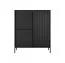 Kommode mit stylischer Front Balta 07, Farbe: Schwarz, Push-to-open Funktion, Maße: 123 x 103 x 39,5 cm, ABS-Kantenschutz, Beine: Metall, sieben Fächer