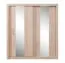 Kleiderschrank mit Spiegel, Farbe: Eiche - Abmessungen: 215 x 200 x 60 cm (H x B x T)