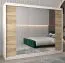Großer 250 cm breiter Kleiderschrank mit 3 Türen | 10 Fächer | Farbe: Sonoma Eiche / Weiß Abbildung