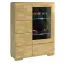 Esszimmerschrank, Vitrine, 102 cm breit, teilmassiv, Optik: Eiche / Schwarz Abbildung