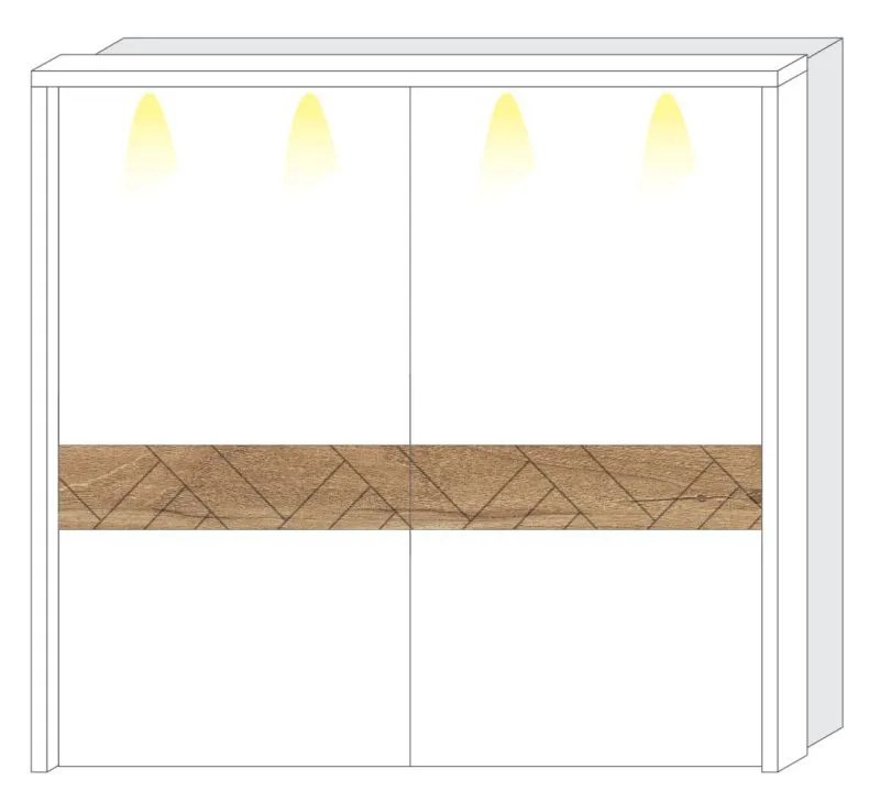 LED-Rahmen für Schiebetürenschrank / Kleiderschrank Faleasiu 08 und 09, Farbe: Weiß
