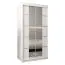 Schiebetürenschrank / Kleiderschrank Jan 01D mit Spiegel, Farbe: Weiß matt - Abmessungen: 200 x 100 x 62 cm (H x B x T)