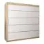 Schiebetürenschrank / Kleiderschrank Jan 05A, Farbe: Eiche Sonoma / Weiß matt - Abmessungen: 200 x 200 x 62 cm ( H x B x T)