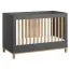 Babybett / Gitterbett Lijan 02, Farbe: Grau / Eiche - Liegefläche: 70 x 140 cm (B x L)