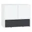 Jugendzimmer - Kommode Marincho 02, 2-teilig, Farbe: Weiß / Schwarz - Abmessungen: 89 x 107 x 53 cm (H x B x T)