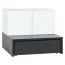 Jugendzimmer - Kommode Marincho 03, 2-teilig, Farbe: Weiß / Schwarz - Abmessungen: 89 x 107 x 95 cm (H x B x T)