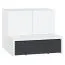 Jugendzimmer - Kommode Marincho 06, 2-teilig, Farbe: Weiß / Schwarz - Abmessungen: 89 x 107 x 95 cm (H x B x T)