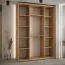 Kleiderschrank Tharo mit Schiebetüren in Eiche/Schwarz, 235,2 x 170 x 45 cm, moderne Optik, viel Stauraum, auch für Wohnzimmer geeignet, Anti Staubbürsten