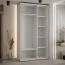 Weißer Schiebetürenschrank Tharo, auch für Wohnzimmer geeignet, Schwarzer Metallgriff, viel Stauraum, platzsparend, 235,2 x 130 x 45 cm, moderne Optik