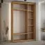 1,5 Meter breiter Kleiderschrank Tharo in Eiche mit Schiebetüren, auch für Wohnzimmer geeignet, viel Stauraum, moderne Optik, platzsparend, Anti Staubbürsten