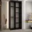 Kleiderschrank Tharo in Schwarz mit Schiebetüren, 235,2 x 100 x 45 cm, Anti Staubbürsten, auch für Wohnzimmer geeignet, viel Stauraum, Schwarze Metallgriffe