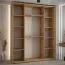 Kleiderschrank Tharo mit Schiebetüren in Eiche/Schwarz gehalten, 235,2 x 190 x 45 cm, viel Stauraum, auch für Wohnzimmer geeignet, Einlegeböden