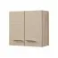 Hängeschrank Mionica 02, zwei Fächer, Farbe: Eiche Grau / Sandfarben, ABS-Kanten, Griffe: Silber, Maße: 57 x 60 x 30 cm, zwei Türen, für Küchen