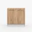 Spülenunterschrank / Drehtürenschrank | Braun / Weiß | Parnassus 10 | 1 Fach | 2 Türen | Griffe: Metall | 81,5 x 80 x 46 cm | Front in Holzoptik