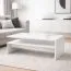 Couchtisch Polien 5 | Farbe: Weiß Hochglanz | große Ablage | geometrische Form | pflegeleicht und stabil | Sofatisch | 90 x 60 x 41,4 cm | Wohnzimmertisch