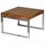 Echtholz Beistelltisch / Couchtisch Apolo 183, Farbe: Sheesham / Chrome - Abmessungen: 40 x 60 x 60 cm (H x B x T), Handgefertigt aus Sheesham Massivholz