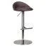 Thekenhocker mit Rückenlehne, Farbe: Braun / Silber, Höhenverstellbar & 360° Drehbar